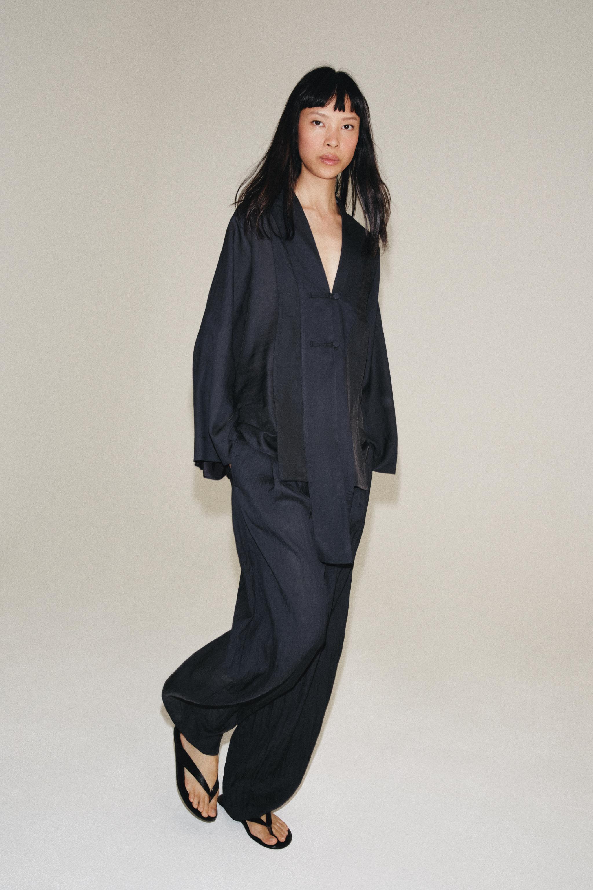 ZW COLLECTION WRAP SHIRT WITH FROG FASTENINGS