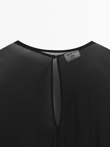 Zara Flowing transparent cape - STUDIO - Black - Image 0