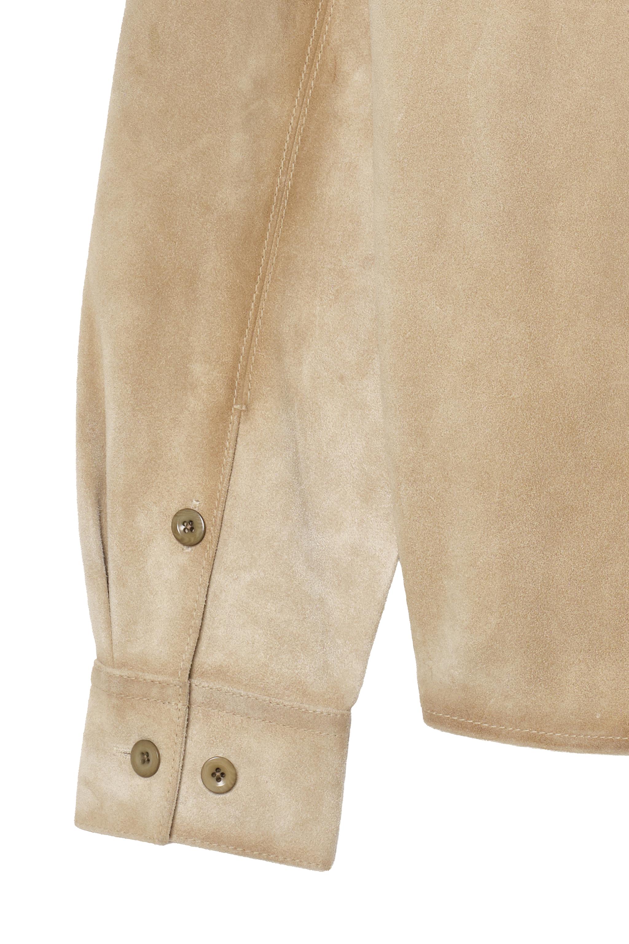 Zara REGULAR FIT SUEDE LEATHER OVERSHIRT — фото 7