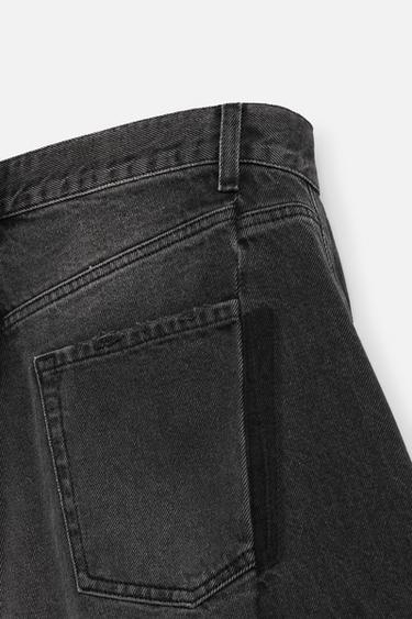 BAGGY FIT DENIM BERMUDA SHORTS - Black by Zara - Image 9