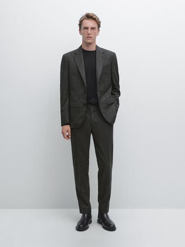 Zara 100% wool suit blazer - Anthracite Gray - Image 0