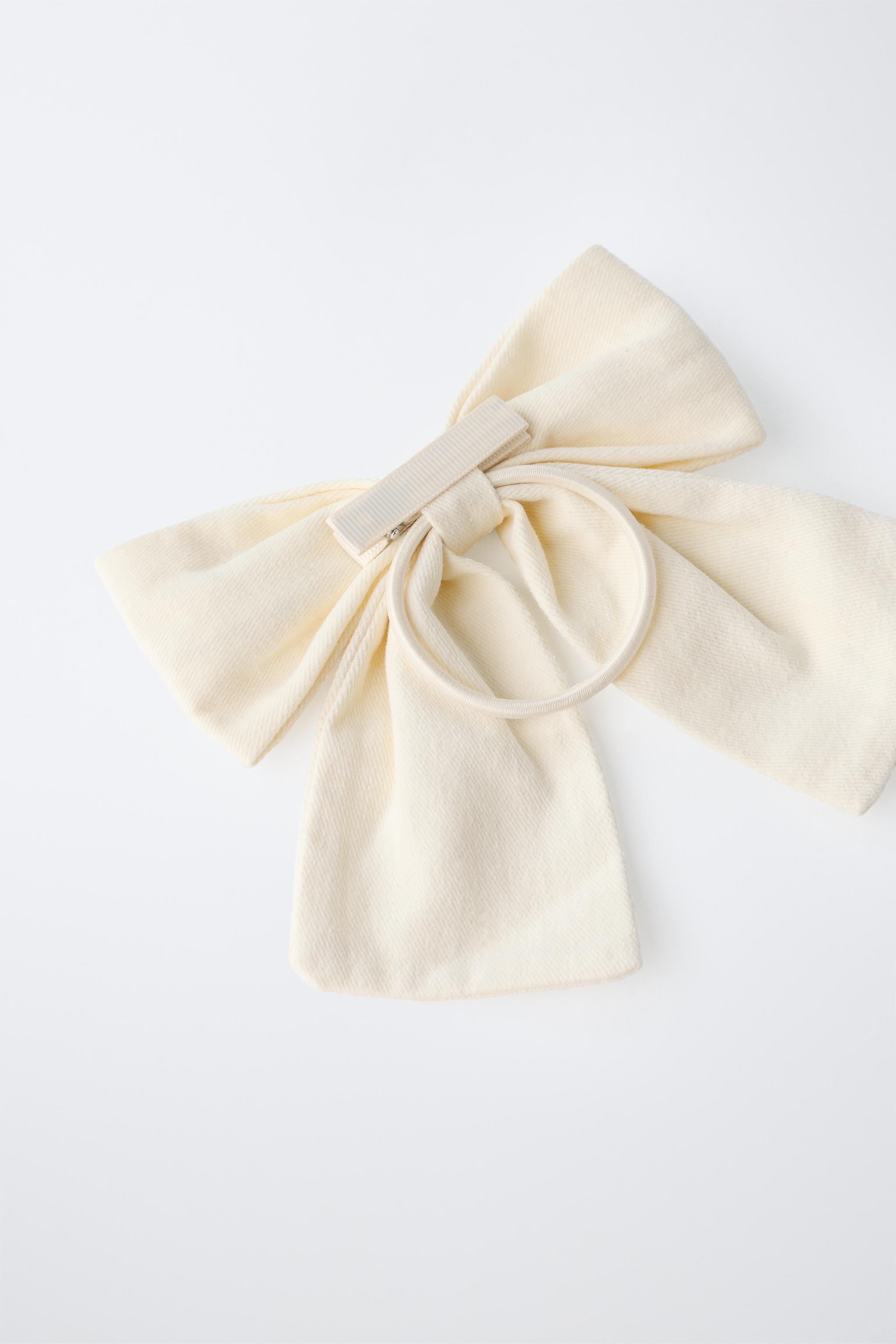 BOW HAIR TIE AND BARRETTE SET