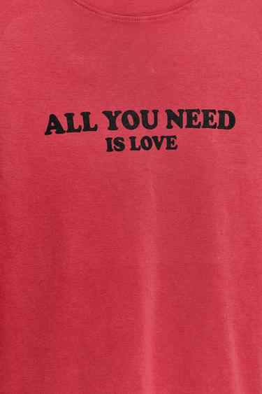 FRONT SLOGAN T-SHIRT - Red by Zara - Image 9