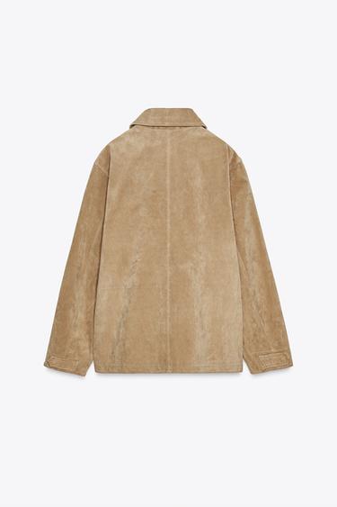 VESTE EN DAIM - Sable clair de Zara - Image 7