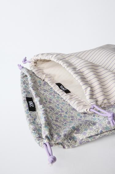 PACK OF FLORAL TRAVEL BAGS - Mauve Purple by Zara - Image 3