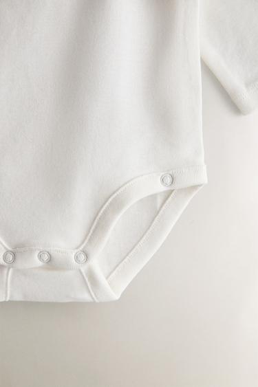 SET OF EMBROIDERED COTTON BODYSUITS (PACK OF 7) - Oyster-white by Zara - Image 3