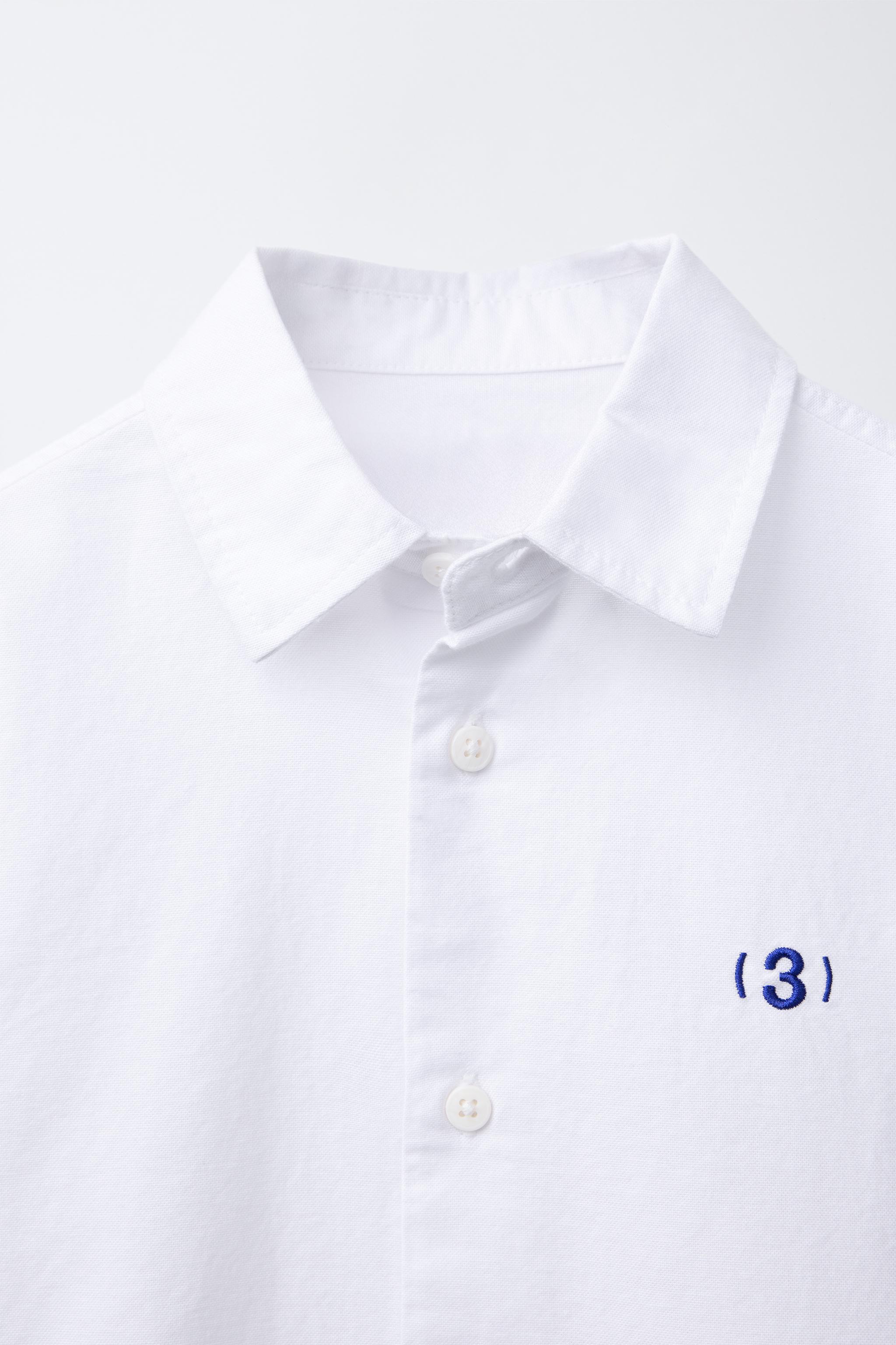 OXFORD 刺繍シャツ - ホワイト | ZARA Japan / 日本