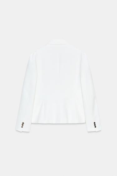 TAILORED BLAZER WITH PRONOUNCED SHOULDERS - Oyster-white by Zara - Image 7