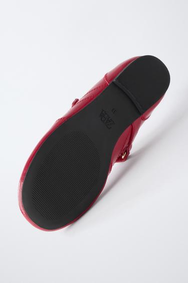 PATENT FINISH SPORTY BALLET FLATS - Red by Zara - Image 6