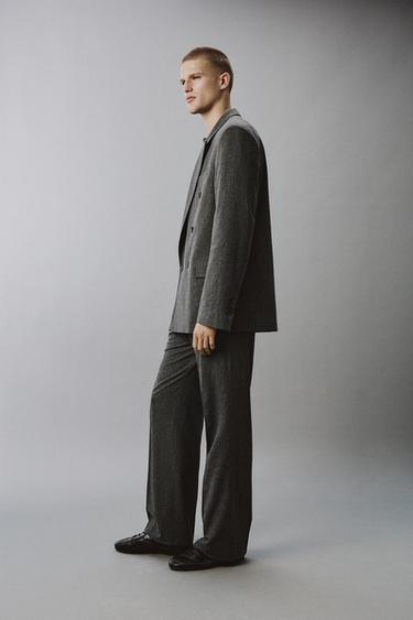 PANTALON DE COSTUME À RAYURES - Gris de Zara - Image 3