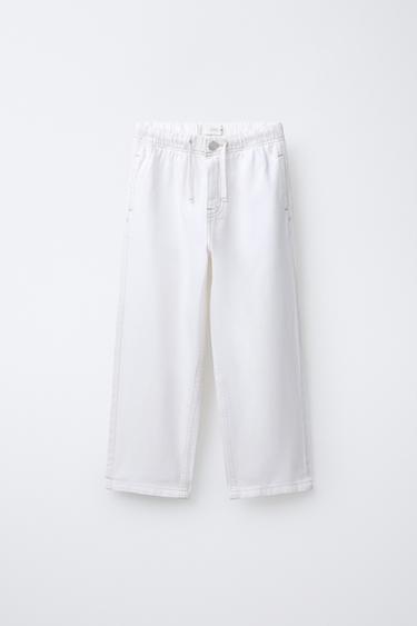 FLUID WIDE-LEG JEANS - Ecru by Zara