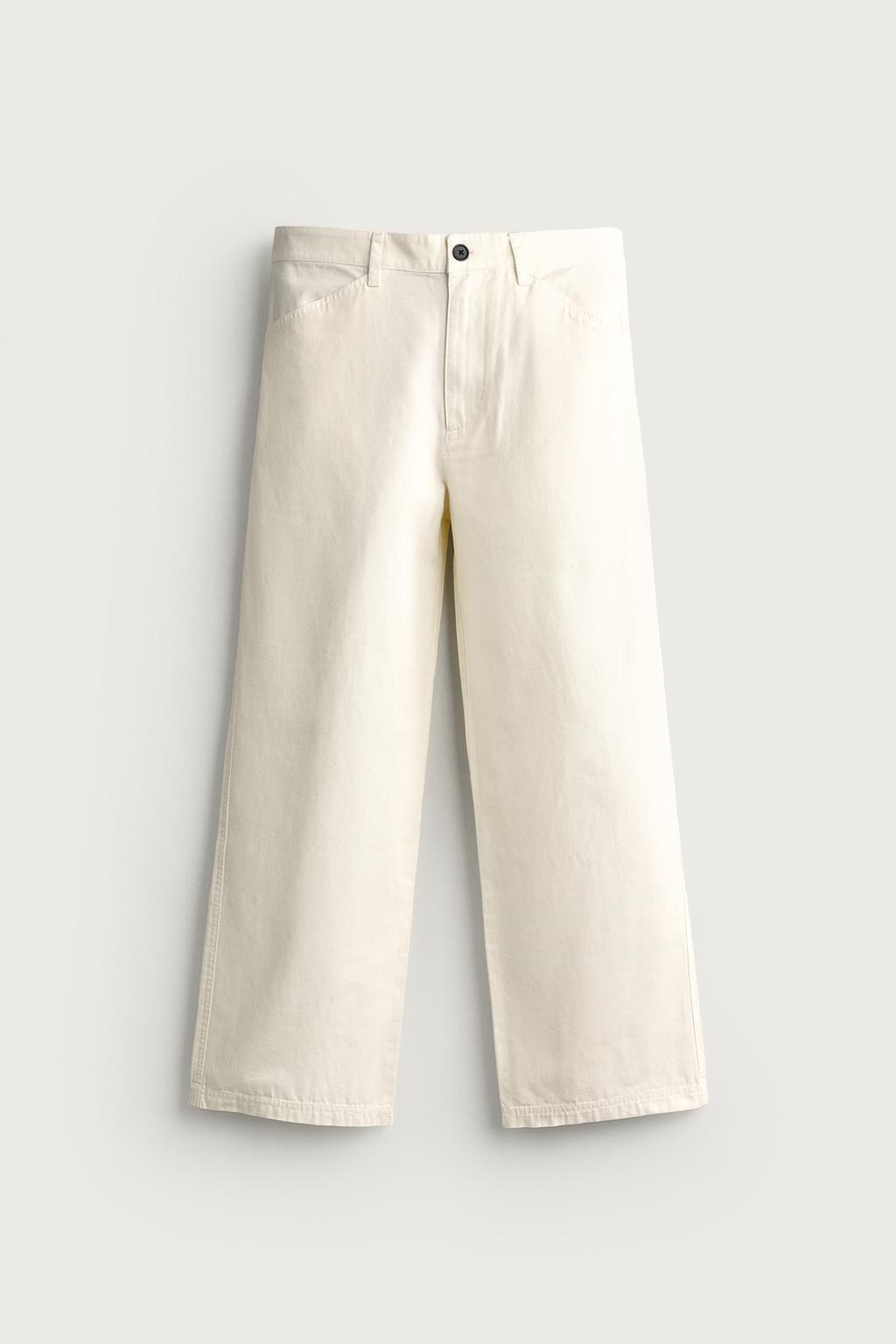 CANVAS STRAIGHT-LEG TROUSERS
