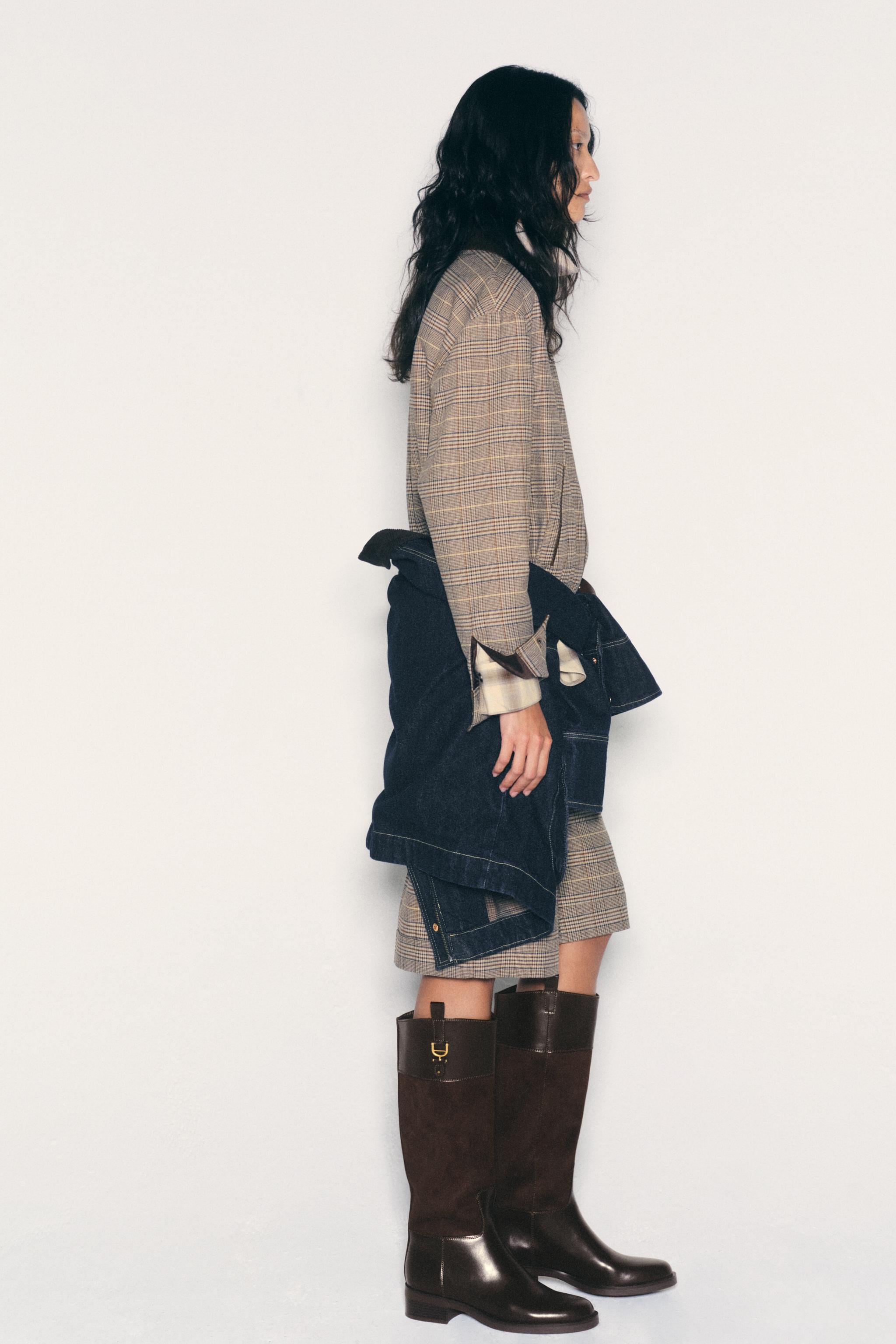 MIXED MATERIAL RIDING BOOTS