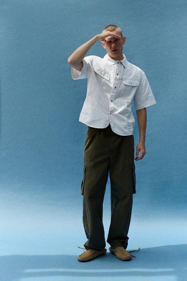 SOBRECAMISA LAVADA BOXY FIT - Blanco roto de Zara