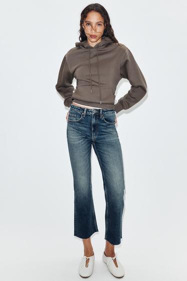 JEANS TRF CROPPED FLARE TIRO ALTO - Marino de Zara