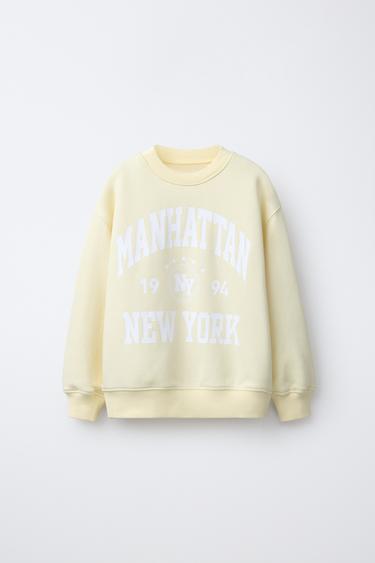 SWEAT VARSITY À INSCRIPTION - Jaune de Zara - Image 0