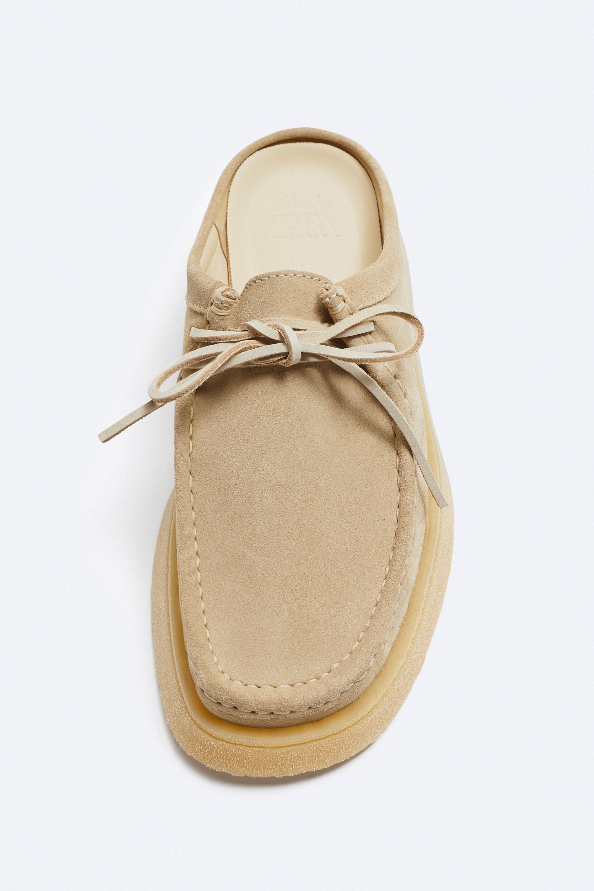 CLARKS® x ZARA WALLABEE® SUEDE MULES - Beige | ZARA United States