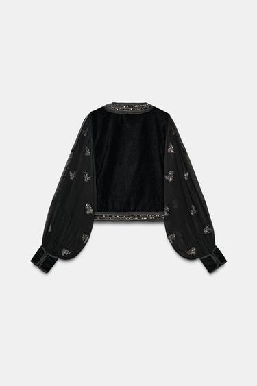 VESTE COURTE BRODERIES ZW COLLECTION LIMITED EDITION - Noir de Zara - Image 3