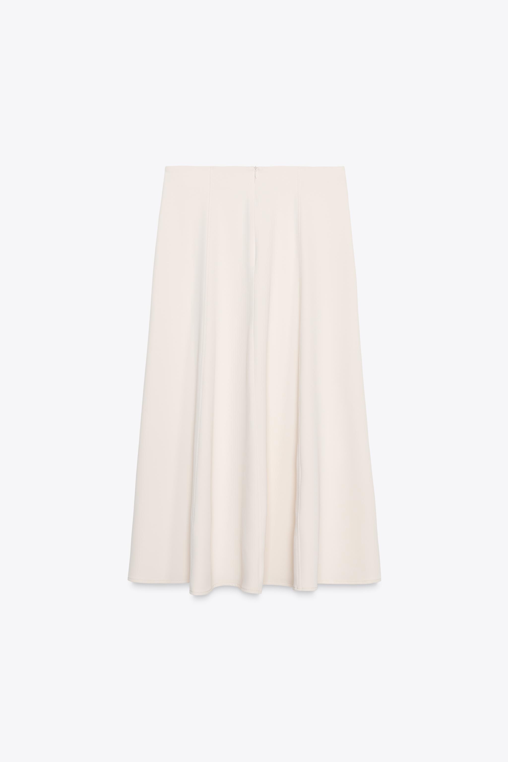 クレープミディスカート - エクリュ | ZARA Japan / 日本