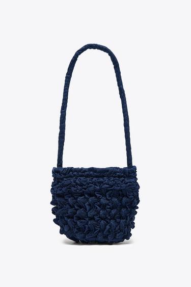 SAC PORTÉ ÉPAULE FRONCÉ X FANGLU LIN - Bleu de Zara - Image 1
