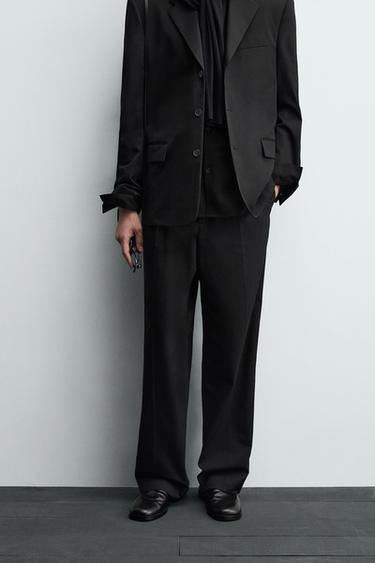 LIMITED EDITION PLEATED SUIT TROUSERS - Black by Zara