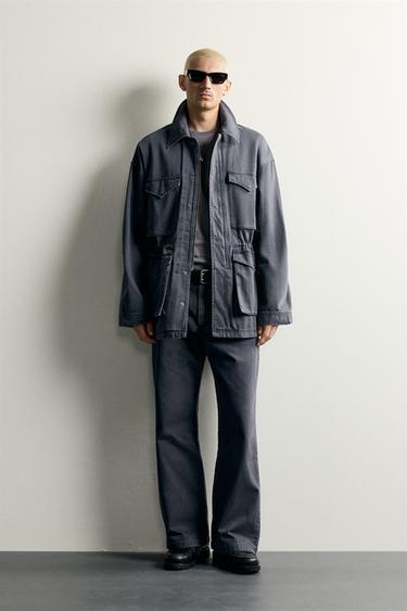 PARKA ESTRUCTURA ALGODÓN LAVADO - Índigo claro de Zara - Imagen 0