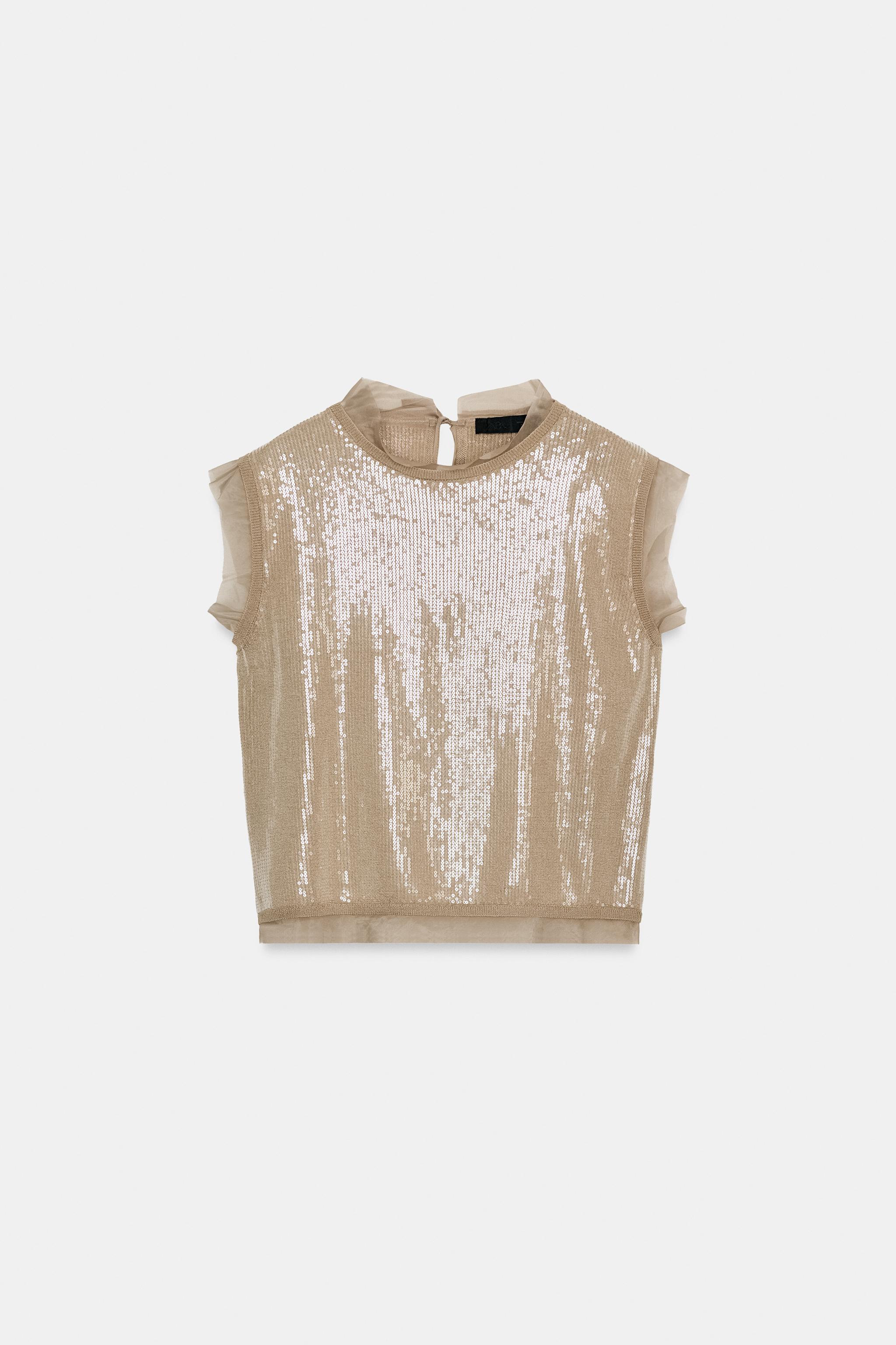 TOP EN MAILLE ET PAILLETTES
