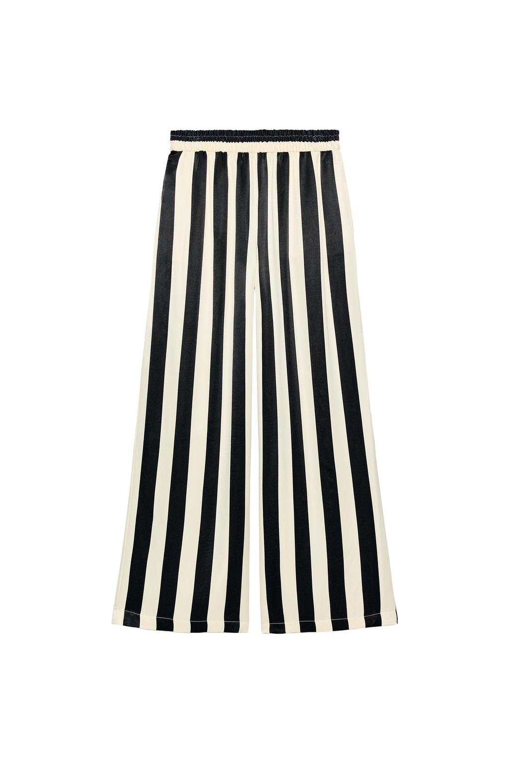 STRIPED WIDE-LEG TROUSERS