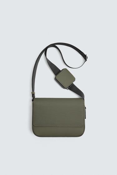 BANDOLERA ENGOMADA TEXTURA - Verde Caqui de Zara