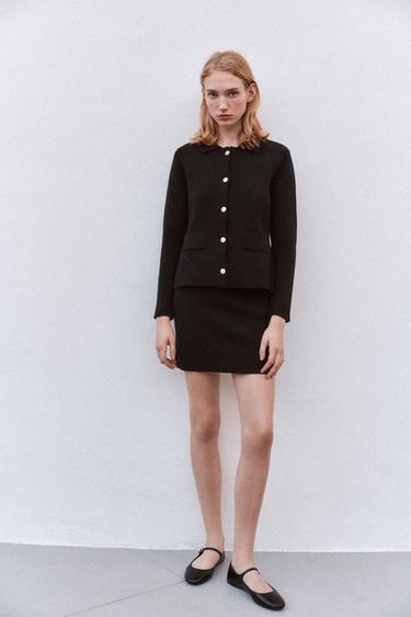 PLAIN KNIT CARDIGAN - Black by Zara - Image 0