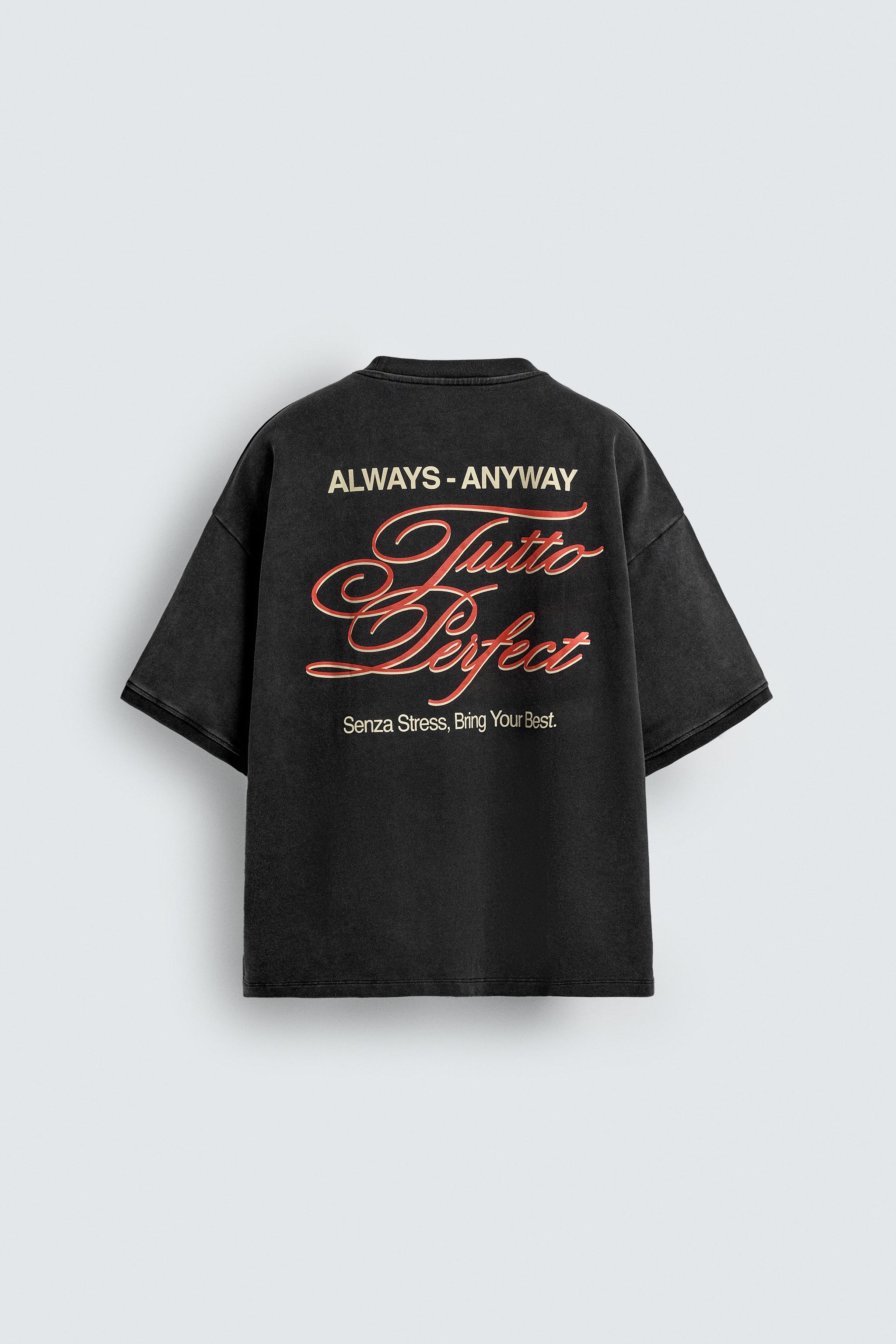 WASHED PRINTED TEXT SWEATSHIRT