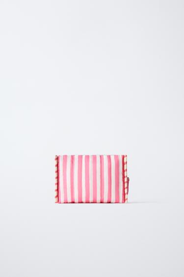 EMBROIDERED STRIPED TOILETRY BAG - Pink by Zara - Image 4