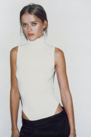 BODY BASIQUE COL MONTANT - Écru de Zara - Image 4