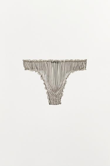 CULOTTE EN VISCOSE 100 % IMPRIMÉ À RAYURES - rayures de Zara - Image 3