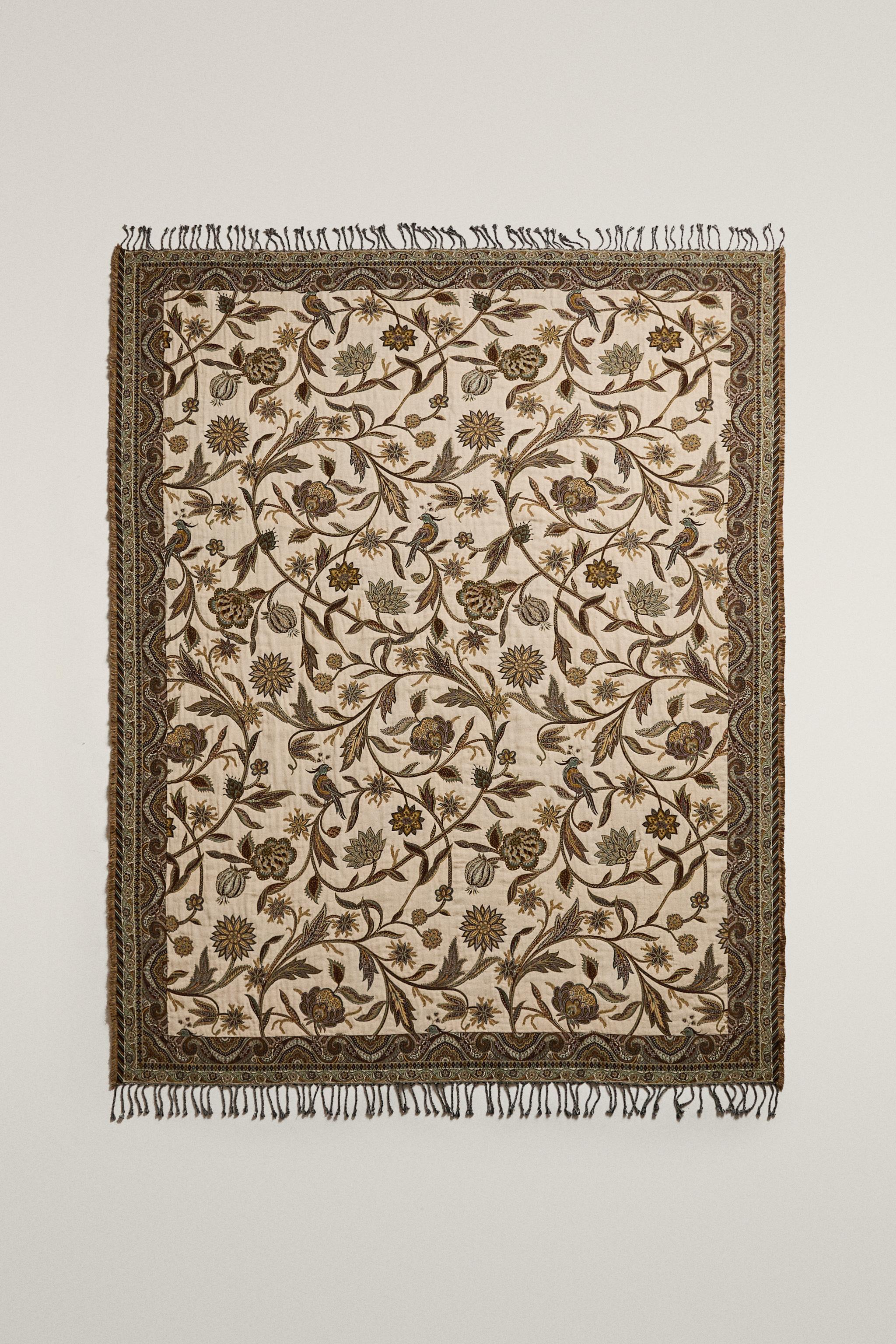 PLAID JACQUARD FLEURS