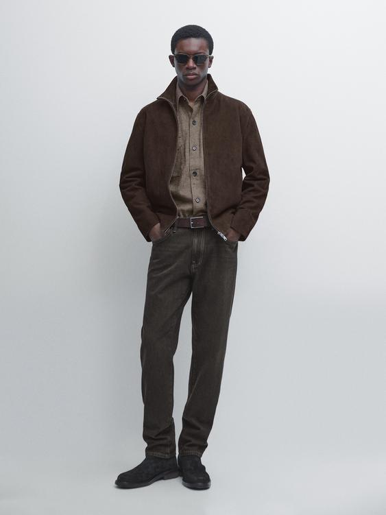 Suede leather jacket