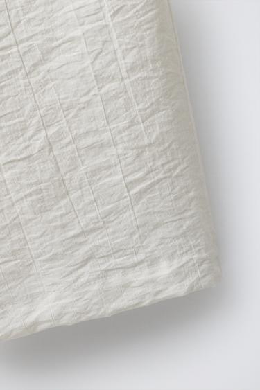 PANTALON À JAMBES LARGES EFFET FROISSÉ - Beige clair de Zara - Image 3