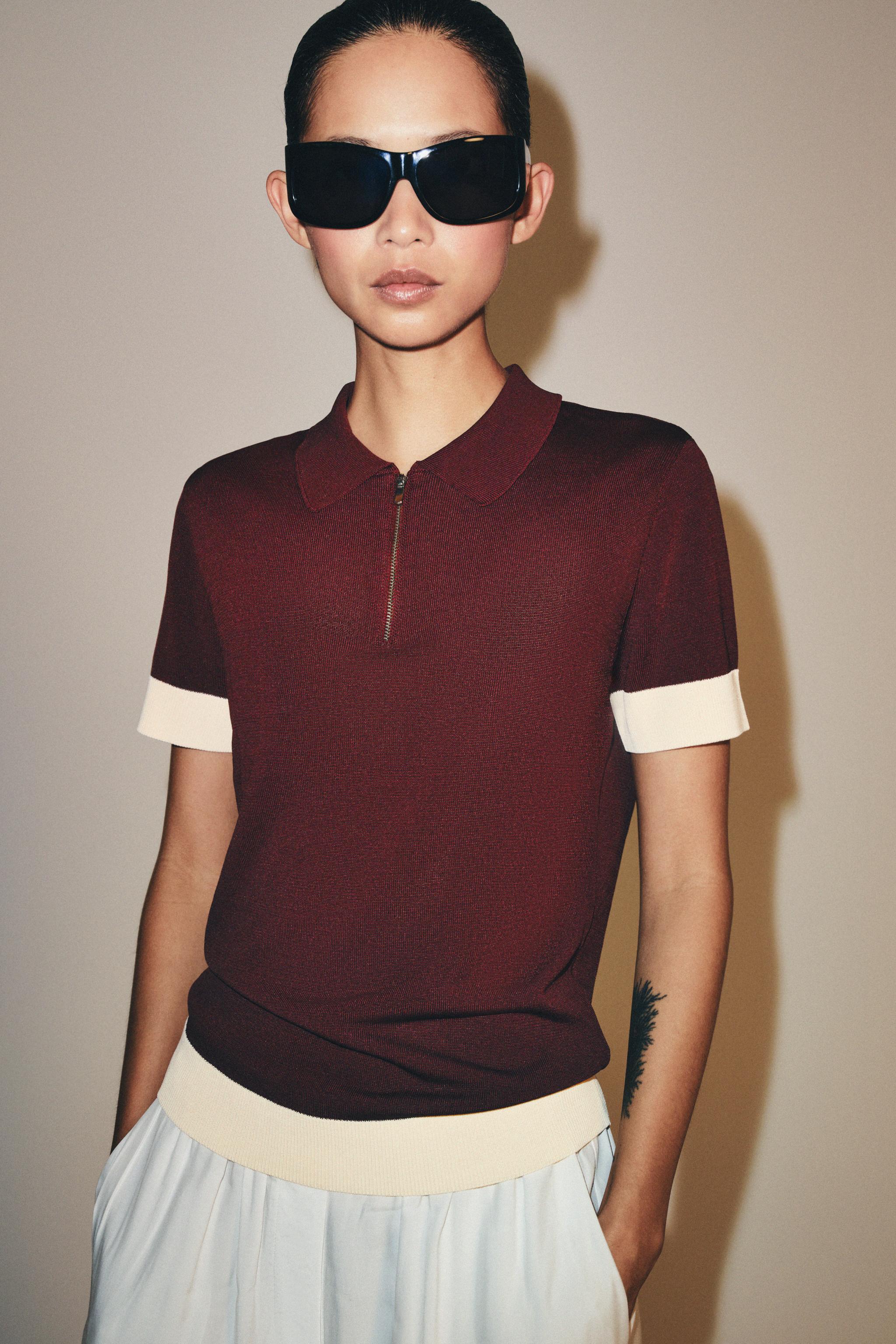 KNIT ZIP POLO SHIRT