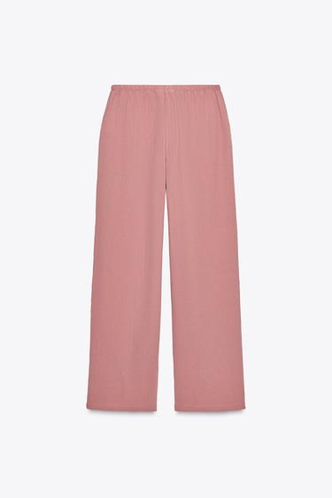 PANTALON LARGE EFFET FROISSÉ - MARSALA de Zara - Image 5