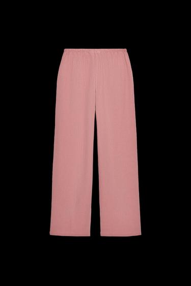 WEITE HOSE IM KNITTER-LOOK - MARSALA von Zara