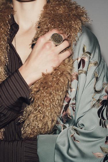 MAXI CIRCULAR SHINE RING - Gold / Silver by Zara