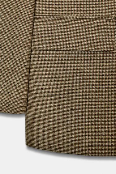VESTE OVERSIZE CROISÉE À CARREAUX - Verts de Zara - Image 9