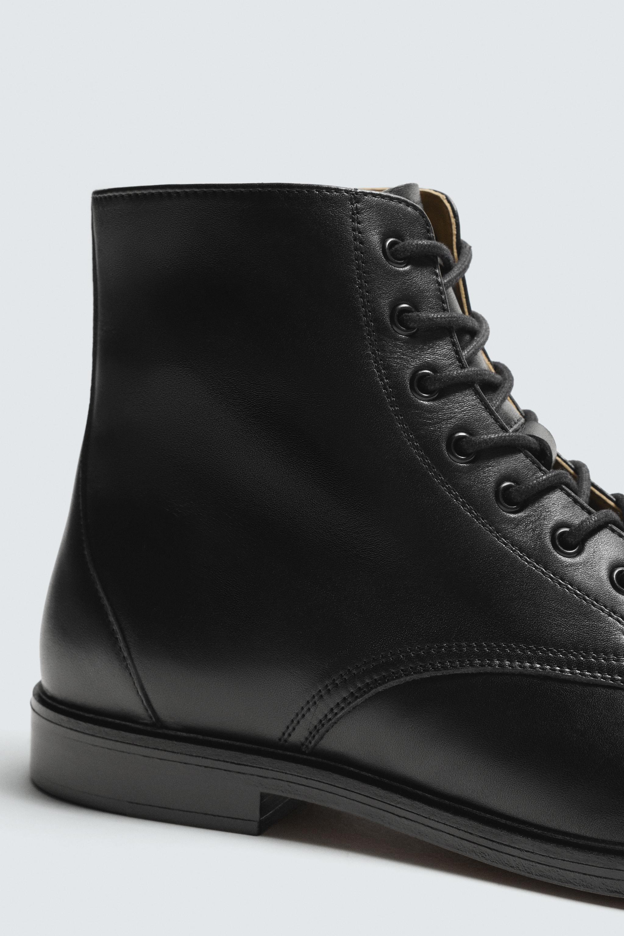 LIMITED EDITION LEATHER LACE-UP BOOTS