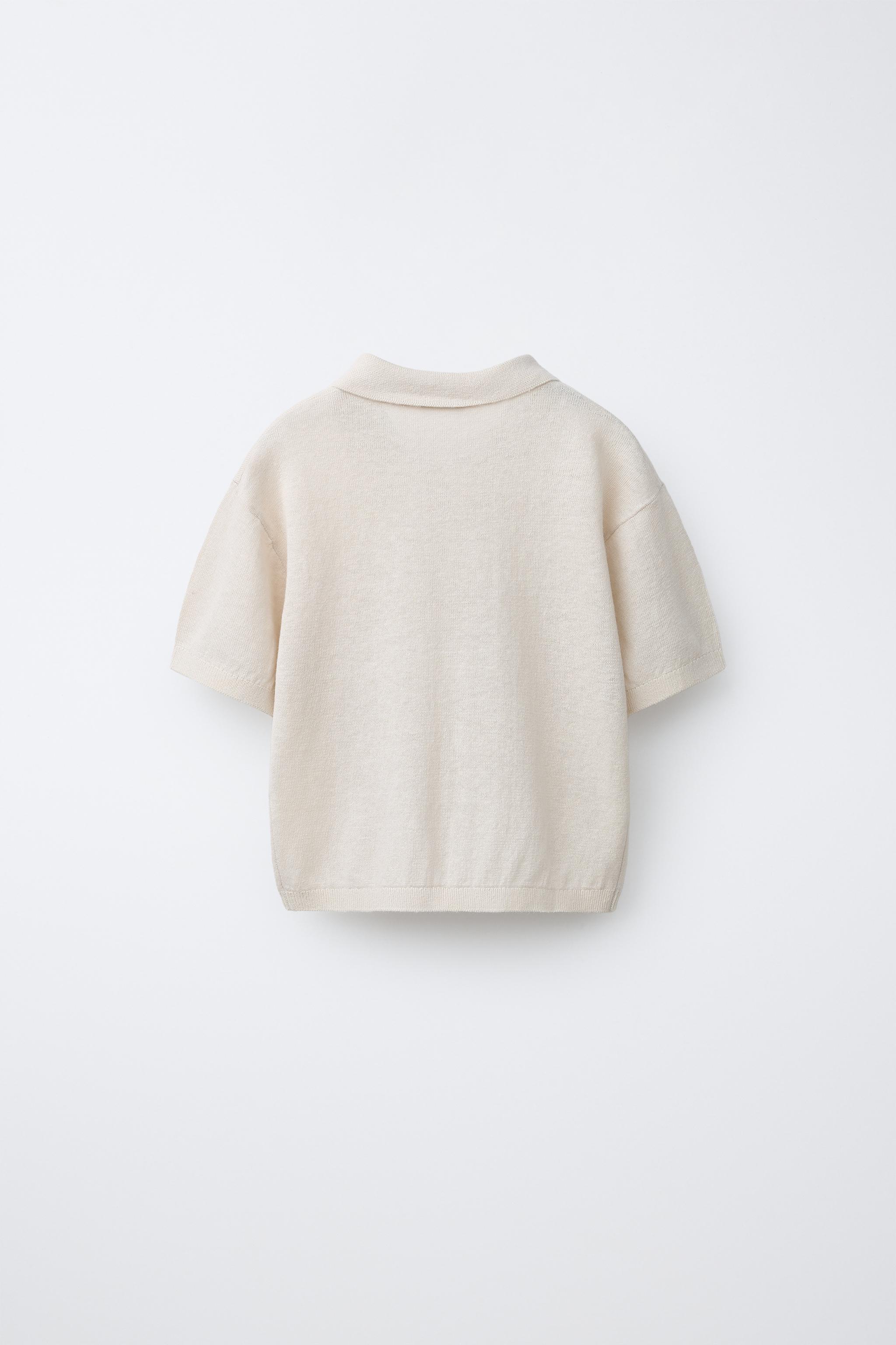 KNIT COTTON LINEN POLO SHIRT