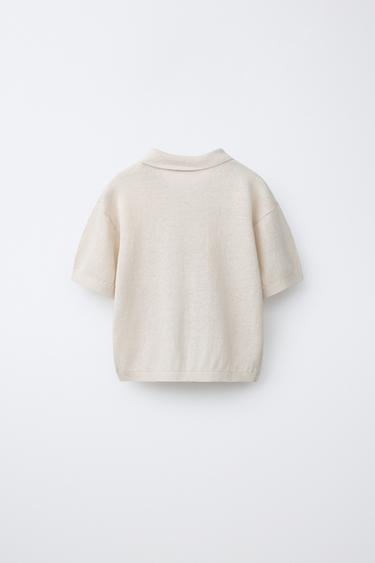 بولو محاك من القطن والكتان - خَام الخاص بـ Zara