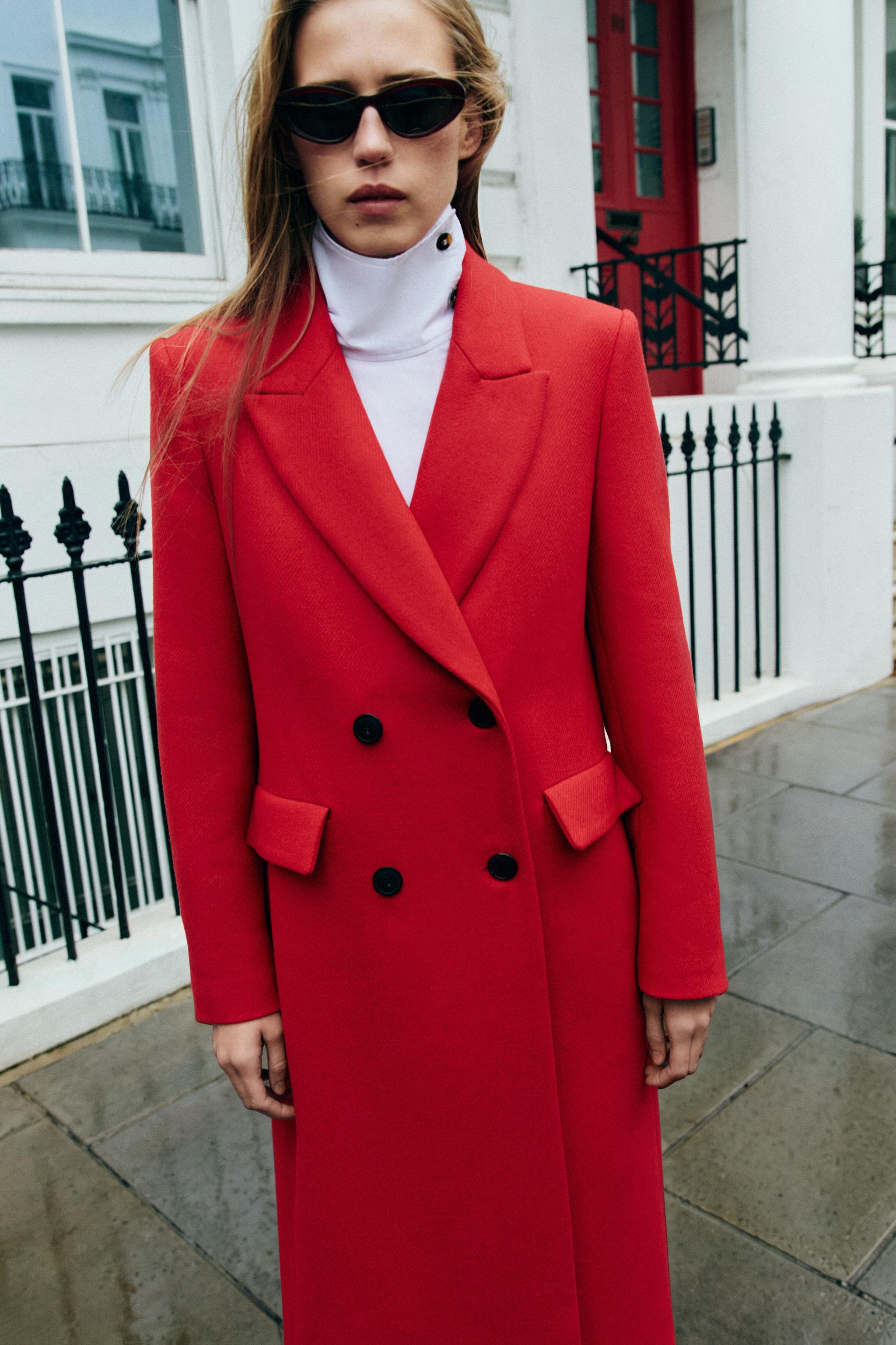 MANTEAU LONG AVEC LAINE ET ÉPAULETTES
