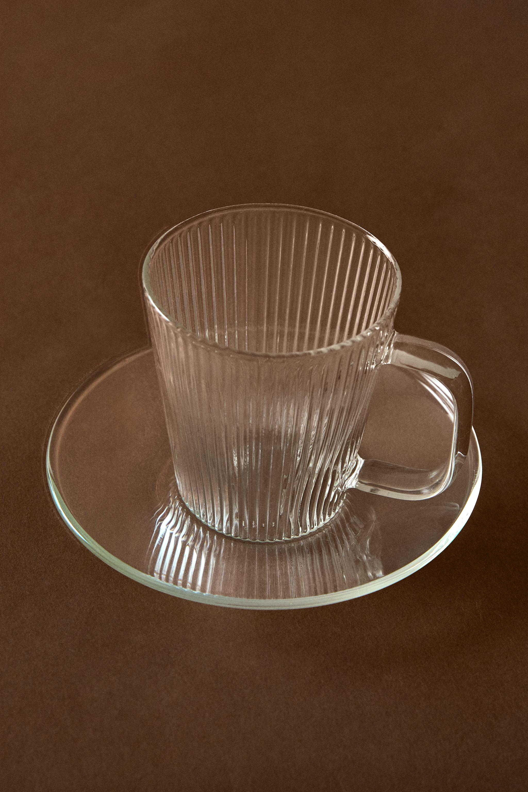 TASSE À CAFÉ ET SOUCOUPE BOROSILICATE