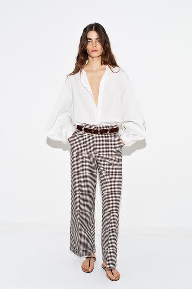 Zara BALLOON SLEEVE POPLIN SHIRT - Oyster-white