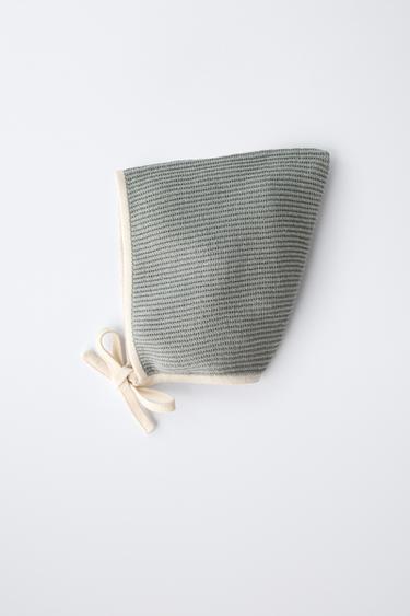 POINTED HAT WITH CONTRAST TRIM - Light khaki de Zara - Image 3