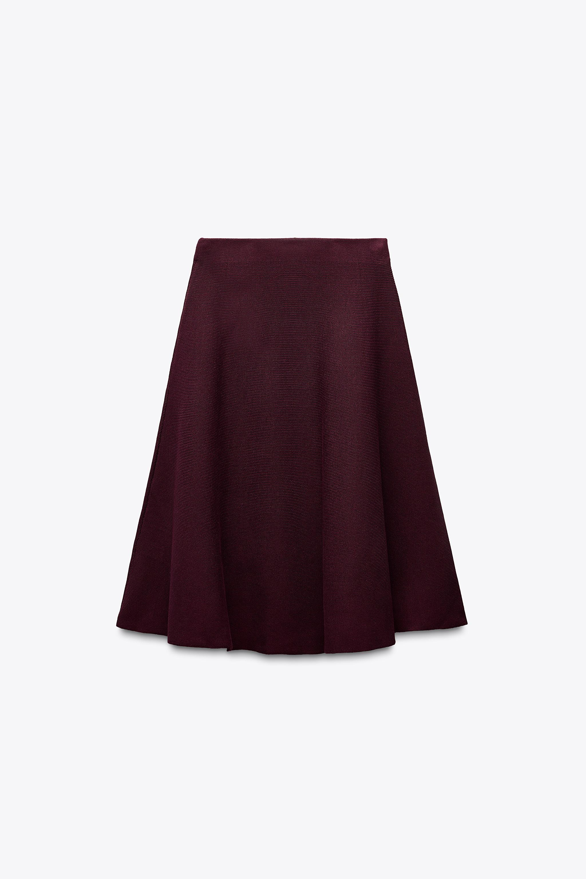 BASIC KNIT MIDI SKIRT - Wine | ZARA United States